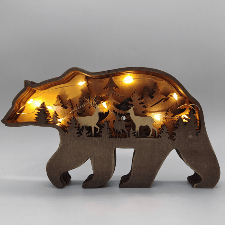 Detailed wooden elk sculpture, part of a forest animal art decor collection, ideal for nature lovers