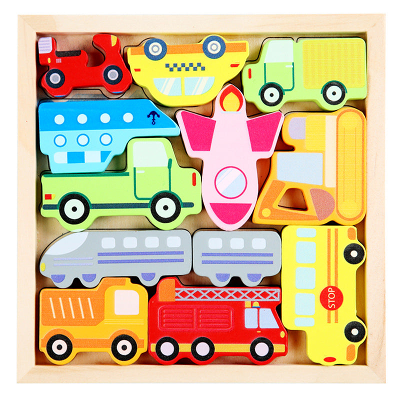 Montessori-inspired wooden jigsaw puzzle for early learners, fostering independent play