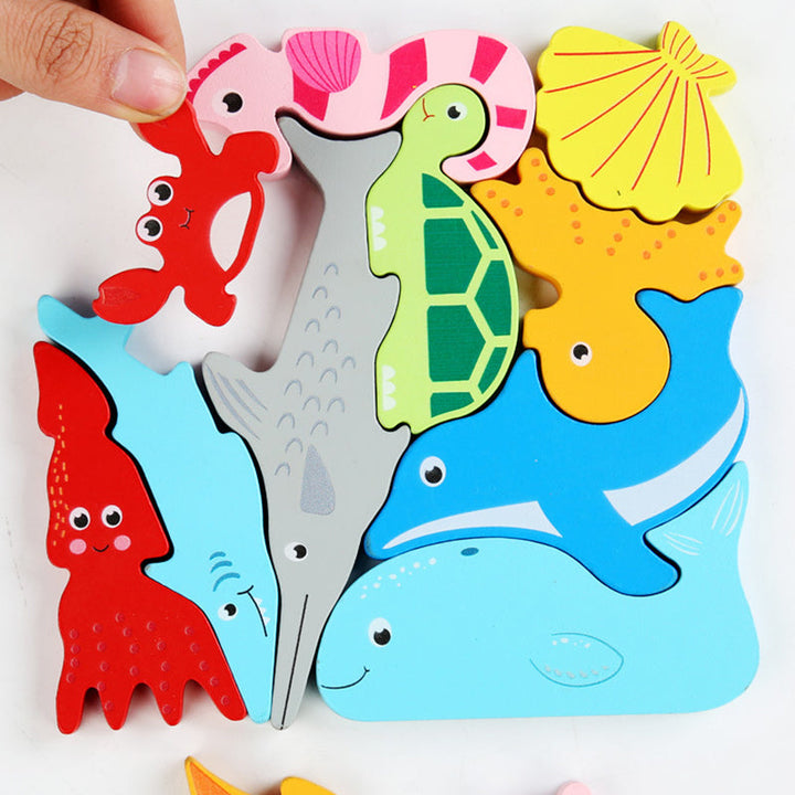Educational wooden puzzle for 2-year-olds, vibrant colors, promoting problem-solving abilities