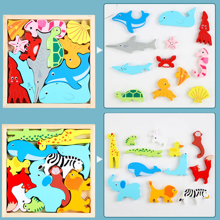 Wooden stacking puzzle blocks for kids, designed for early childhood education and skill building