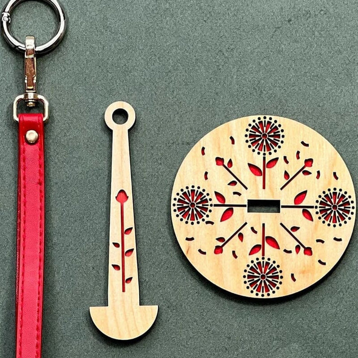 Portable wooden yarn holder, excellent for keeping yarn tidy & preventing tangles.