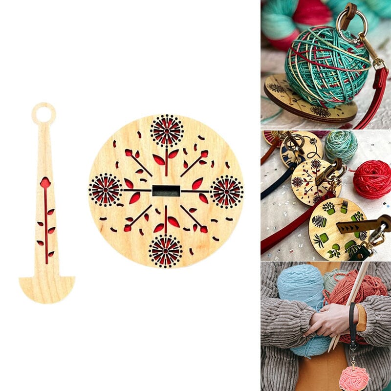 Handcrafted wooden yarn holder for crafters, keeps yarn neatly organized & spinning smoothly.