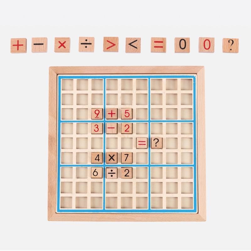 Kids playing with a wooden Sudoku puzzle, illustrating a joyful and educational family game experience
