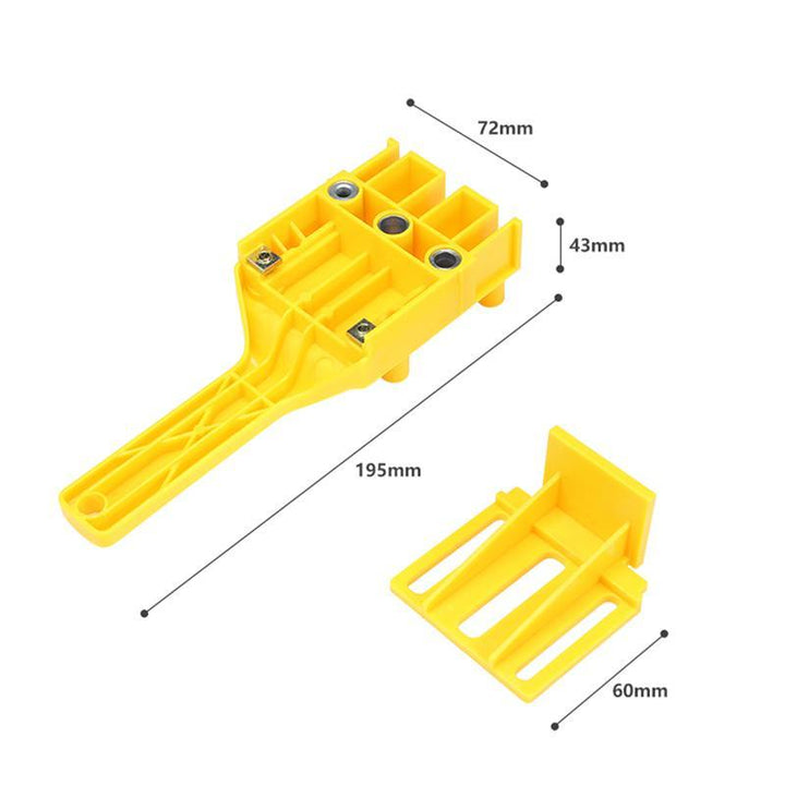 Close-up of a precision hole drilling dowel jig, an essential woodworking hand tool