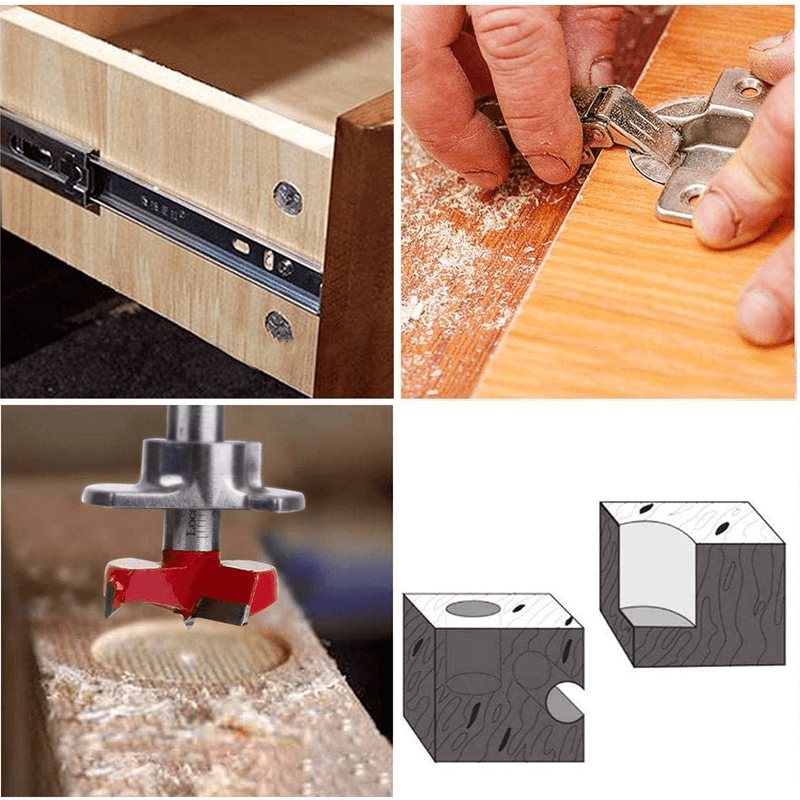 Forstner bits for drilling pocket holes and flat-bottomed holes in wood.