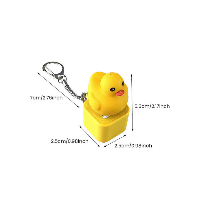 Compact duck sound fidget keychain, a charming novelty accessory for all ages.
