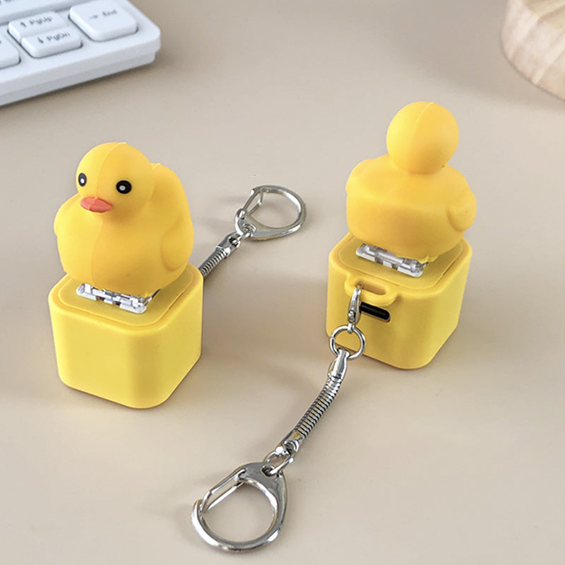 Duck-shaped fidget keychain, a unique yellow accessory and sensory gift.