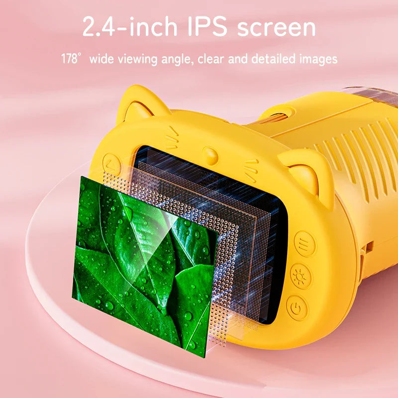 Digital handheld microscope, perfect STEM educational toy for kids exploring insects & micro-worlds.