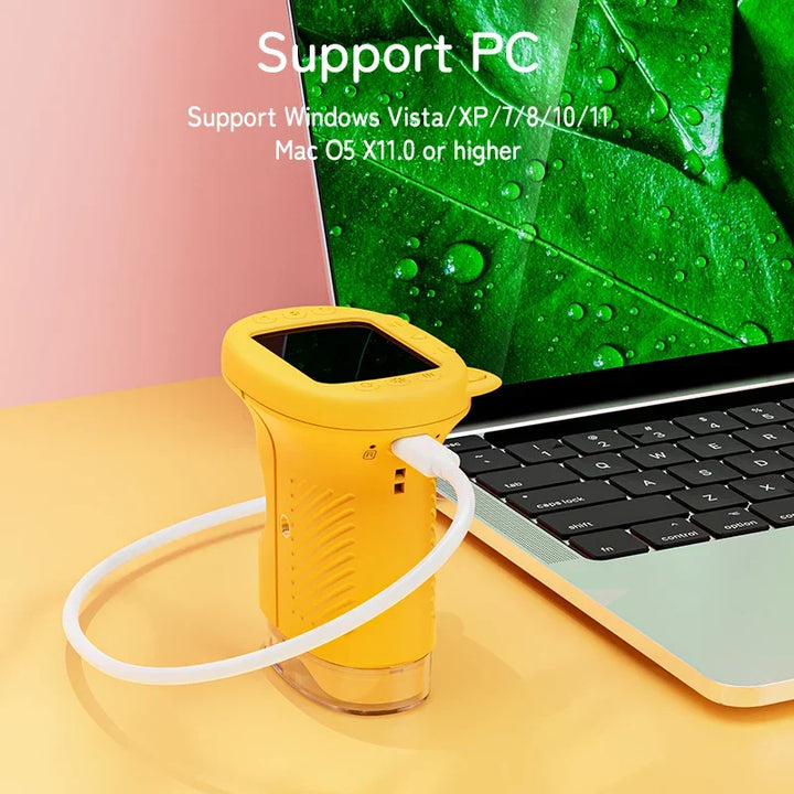 Easy-to-use yellow InsectaCam digital microscope, a great educational gift for curious children.